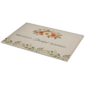 Dankbar Gesegnet Herbstblumen Schneidebrett (Ecke)