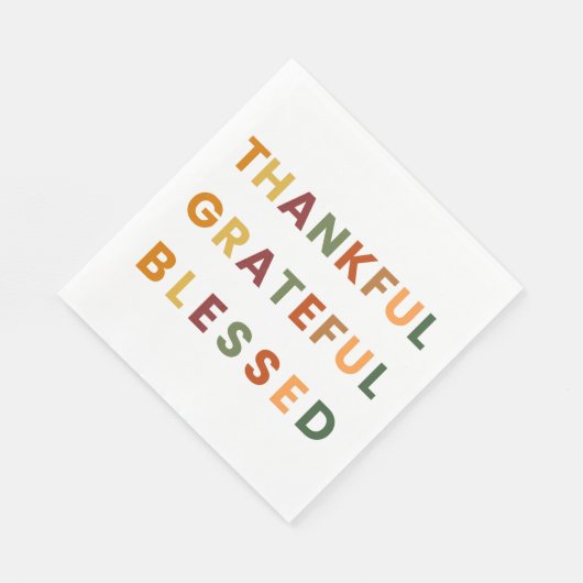Dankbar gesegnet - Herbstfarben Papier Serviette (Ecke)