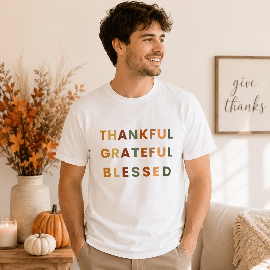 Dankbar gesegnet - Herbstfarben T-Shirt