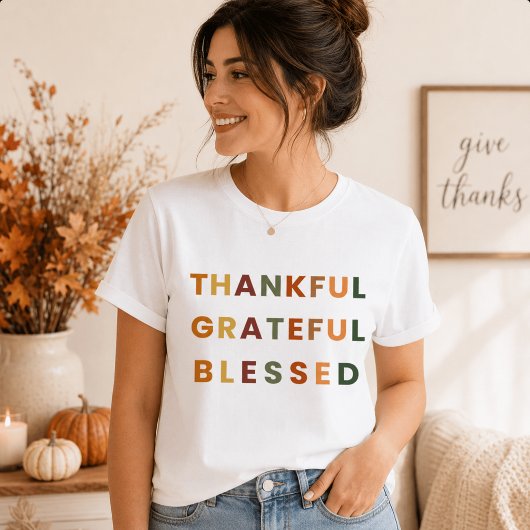 Dankbar gesegnet - Herbstfarben T-Shirt