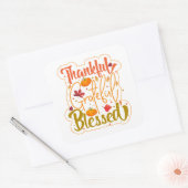 Dankbar Gesegnet: Herbstschlag Quadratischer Aufkleber (Umschlag)