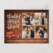Dankbar Gesegnet Holz Thanksgiving LKW Postkarte (Vorderseite)