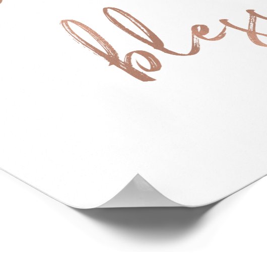 dankbar, gesegnet | Imitate Rose Gold Script Poster (Ecke)