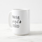 Dankbar, gesegnet kaffeetasse (Vorderseite Links)