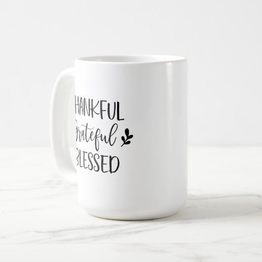 Dankbar, gesegnet kaffeetasse (Vorderseite Links)