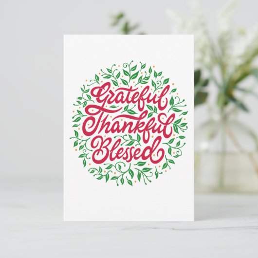 dankbar, gesegnet karte (Stehend Vorderseite)