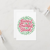 dankbar, gesegnet karte (Vorderseite/Rückseite Beispiel)