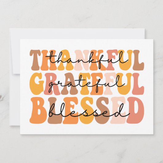 Dankbar, gesegnet karte (Vorderseite)