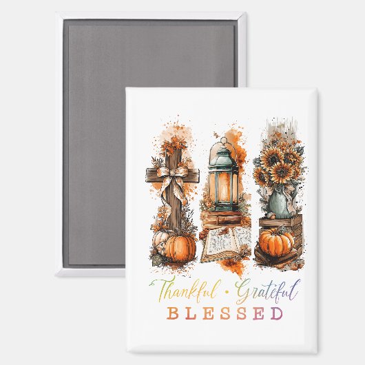 Dankbar, gesegnet magnet (Vorderseite/Rückseite)