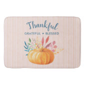 Dankbar, gesegnet mit Orange Pumpkin Badematte (Vorderseite)