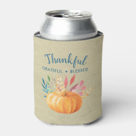 Dankbar, gesegnet mit Orange Pumpkin Dosenkühler