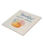 Dankbar, gesegnet mit Orange Pumpkin Fliese (Seite)