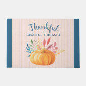 Dankbar, gesegnet mit Orange Pumpkin Fußmatte (Vorderseite)