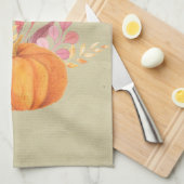Dankbar, gesegnet mit Orange Pumpkin Geschirrtuch (Viertel Falte)