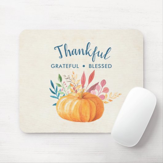 Dankbar, gesegnet mit Orange Pumpkin Mousepad (Mit Mouse)