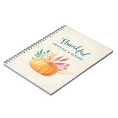 Dankbar, gesegnet mit Orange Pumpkin Notizblock (Linke Seite)