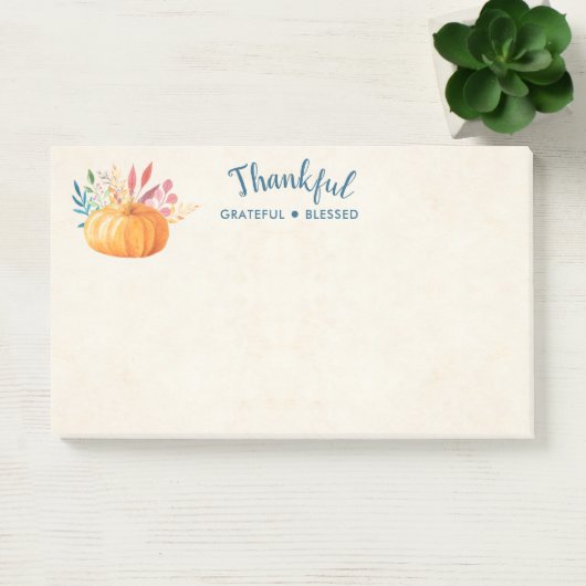 Dankbar, gesegnet mit Orange Pumpkin Post-it Klebezettel (Büro)