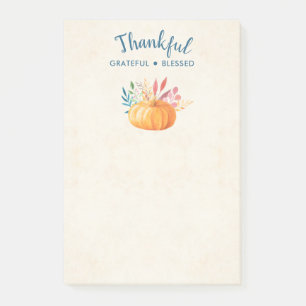 Dankbar, gesegnet mit Orange Pumpkin Post-it Klebezettel