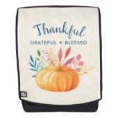 Dankbar, gesegnet mit Orange Pumpkin Rucksack (Vorderseite)