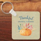Dankbar, gesegnet mit Orange Pumpkin Schlüsselanhänger (Vorderseite)