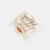 Dankbar, gesegnet, moderne Marmorkugel Feather Serviette (Ecke)