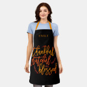 Dankbar, gesegnet Name Orange Yellow Black Schürze (Getragen)
