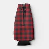 Dankbar, gesegnet Name Rot Kariert Flaschenkühler (Rückseite)