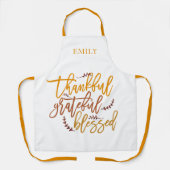 Dankbar, gesegnet Name Terracotta White Schürze (Vorderseite)