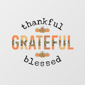 Dankbar, gesegnet Niedlich Fall Erntedank Fensteraufkleber (Blatt)