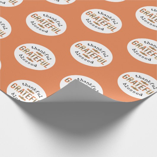 Dankbar, gesegnet Niedlich Fall Erntedank Geschenkpapier (Ecke)