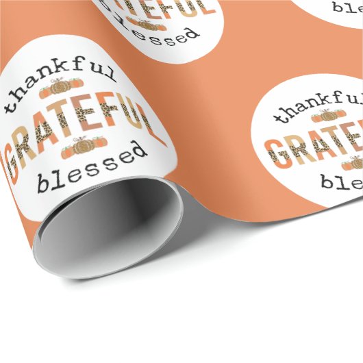 Dankbar, gesegnet Niedlich Fall Erntedank Geschenkpapier (Rolleneckpunkt)