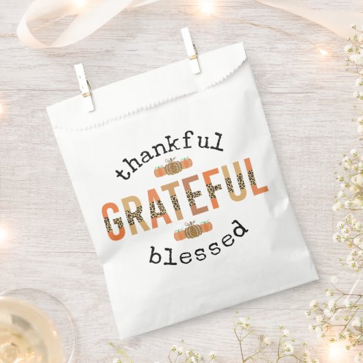 Dankbar, gesegnet Niedlich Fall Erntedank Geschenktütchen (Ausgeschnitten)
