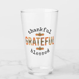 Dankbar, gesegnet Niedlich Fall Erntedank Glas