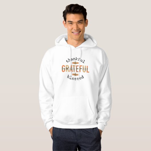 Dankbar, gesegnet Niedlich Fall Erntedank Hoodie (Vorne ganz)