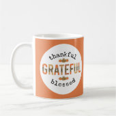 Dankbar, gesegnet Niedlich Fall Erntedank Kaffeetasse (Links)