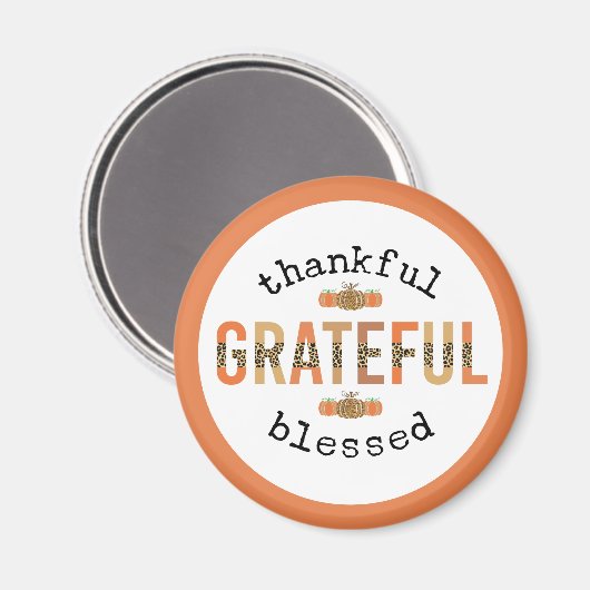 Dankbar, gesegnet Niedlich Fall Erntedank Magnet (Vorderseite/Rückseite)