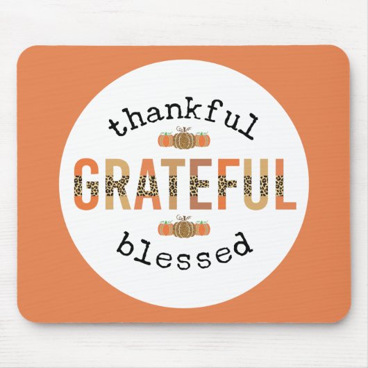 Dankbar, gesegnet Niedlich Fall Erntedank Mousepad (Vorne)