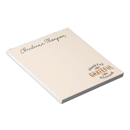 Dankbar, gesegnet Niedlich Fall Erntedank Notizblock (angewinkelt)