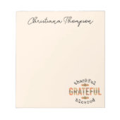 Dankbar, gesegnet Niedlich Fall Erntedank Notizblock (Vorderseite)