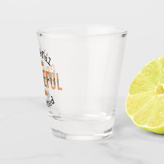 Dankbar, gesegnet Niedlich Fall Erntedank Schnapsglas (Rechts)