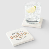 Dankbar, gesegnet Niedlich Fall Erntedank Steinuntersetzer (Seitenansicht)