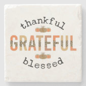 Dankbar, gesegnet Niedlich Fall Erntedank Steinuntersetzer (Vorderseite)