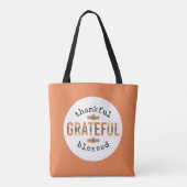 Dankbar, gesegnet Niedlich Fall Erntedank Tasche (Rückseite)