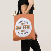 Dankbar, gesegnet Niedlich Fall Erntedank Tasche (Von Nahem)
