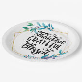 Dankbar, gesegnet pappteller (Schrägansicht)