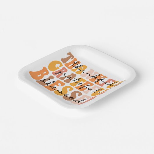 Dankbar, gesegnet pappteller (Gewinkelt)