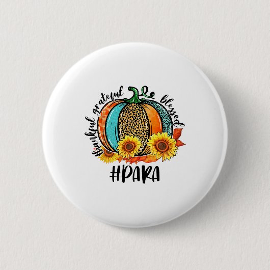 Dankbar, gesegnet Paraprofessional Fall Au Button (Vorderseite)
