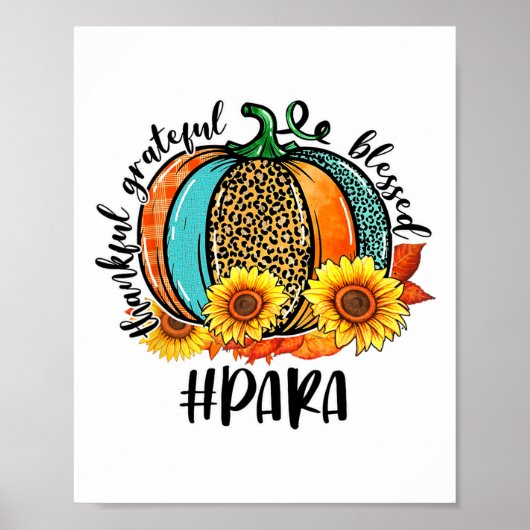 Dankbar, gesegnet Paraprofessional Fall Au Poster (Vorne)