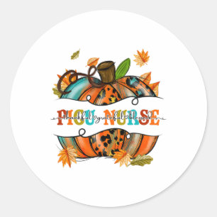 Dankbar, gesegnet Picu Nurse Pumpkin Autum Runder Aufkleber