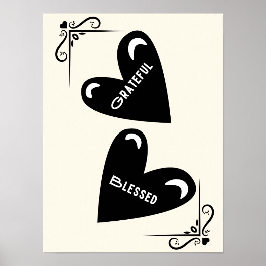 Dankbar - gesegnet poster (Vorne)